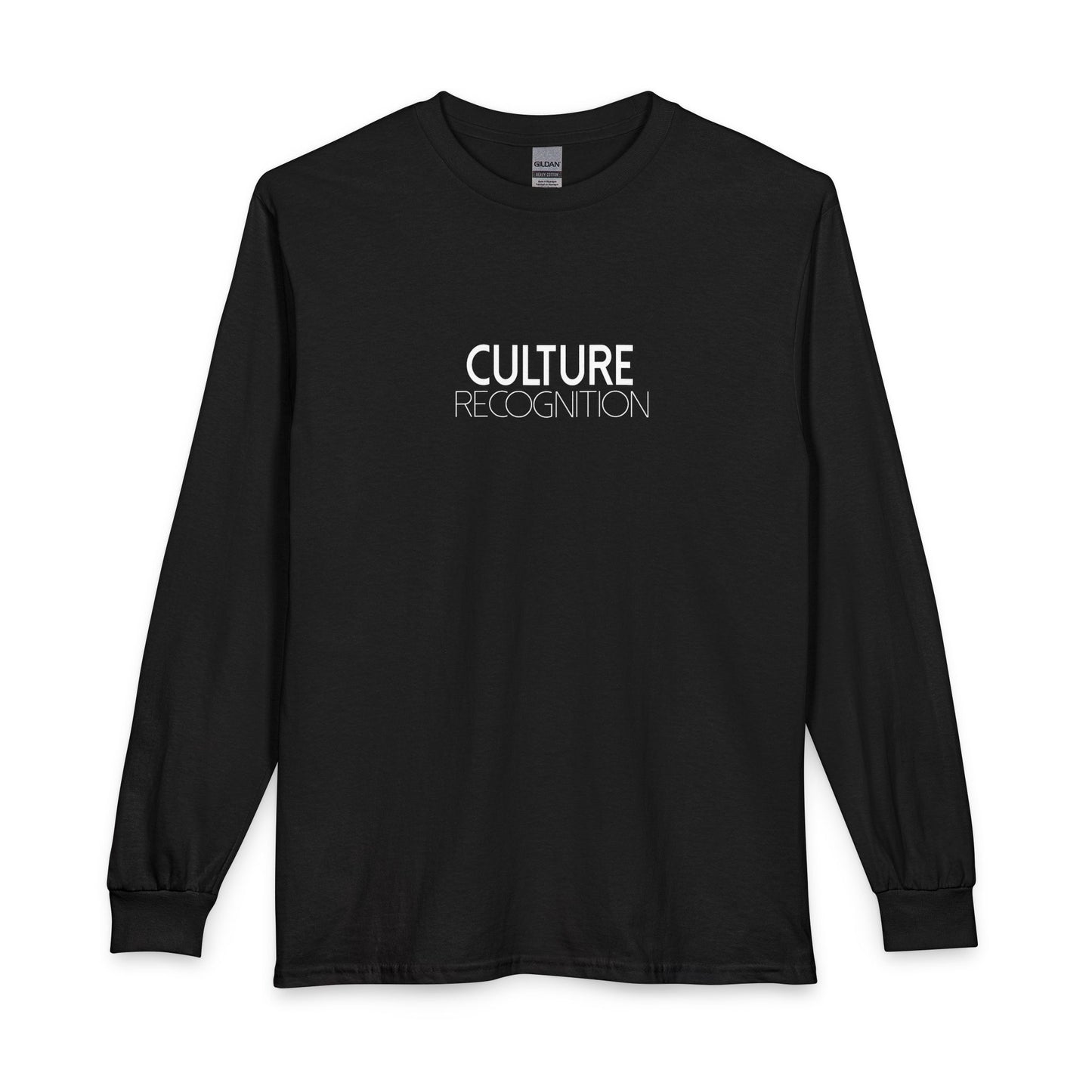 Long Sleeve T-Shirt — "Culture Recognition" Minimal Black Long Sleeve Tee
