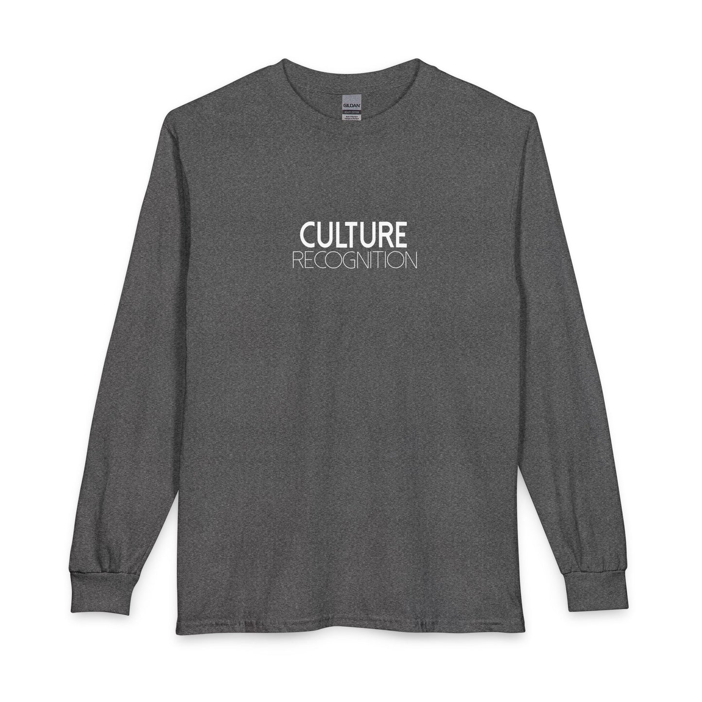 Long Sleeve T-Shirt — "Culture Recognition" Minimal Black Long Sleeve Tee