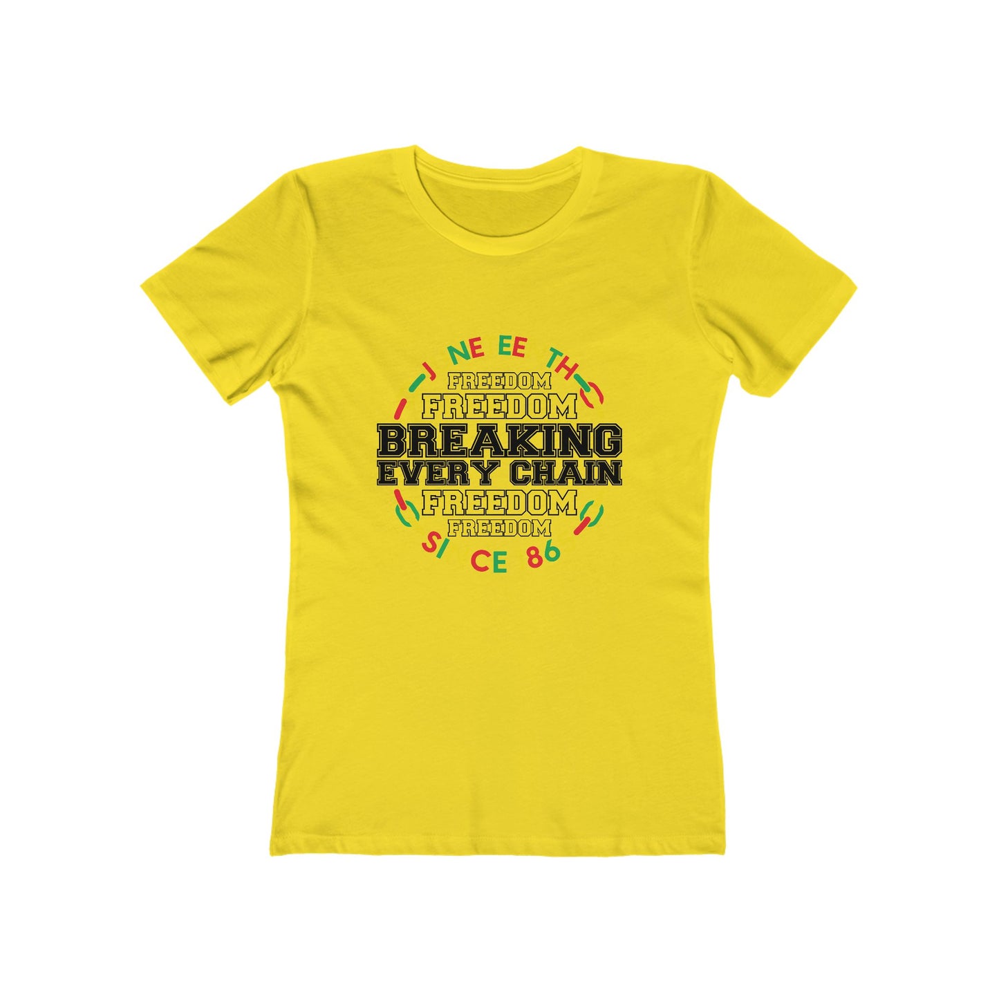 Juneteenth Freedom Tee - "Breaking Every Chain" Women's Boyfriend T-Shirt