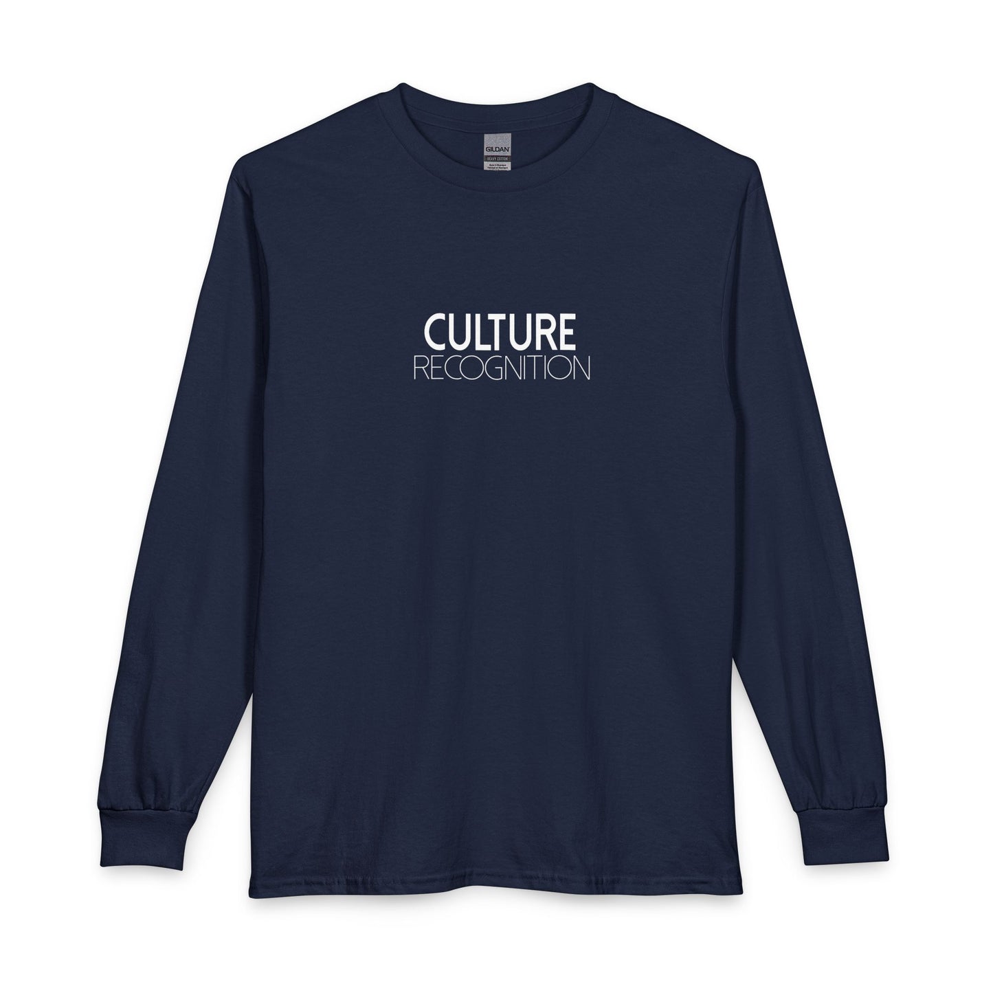 Long Sleeve T-Shirt — "Culture Recognition" Minimal Black Long Sleeve Tee