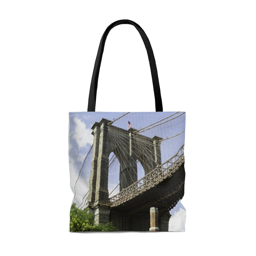 Brooklyn Bridge view ~AOP Tote Bag